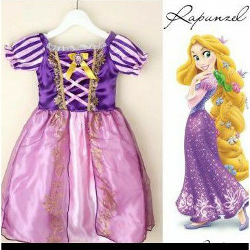 Dress princess anak rapunzel costum cost play costume hokkyshop