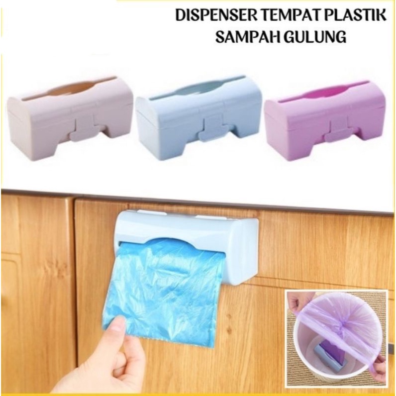 Dispenser Plastik Sampah Roll Kotak Penyimpanan Kresek Sampah Tempel
