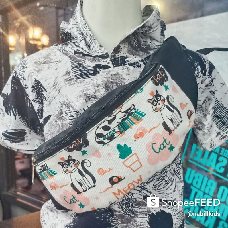 waistbag anak tas wanita pria waistbag kanvas printing taspinggang pria wanita tas slempang slingbagkonveksi waistbag kren