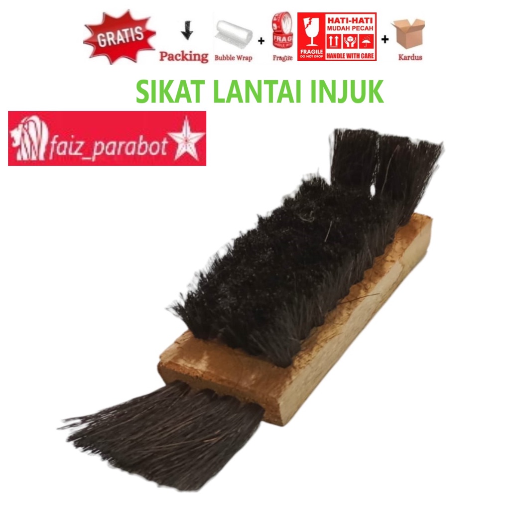 1 pcs Sikat Lantai senar dan injuk bahan kayu Besar  Macan perdana