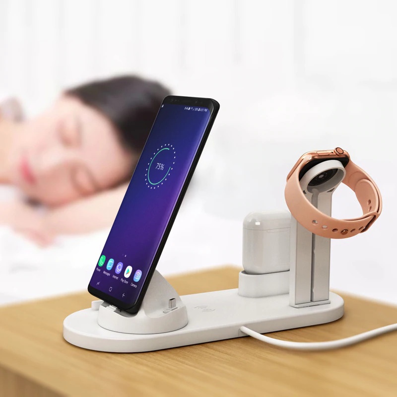 Wireless Charging Docking Station 3 in 1 for Smartphone - BXD-07A - White