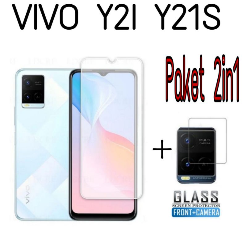 PROMO 2IN1 Tempered Glass Bening VIVO Y21S Y21 Y21A Y33s Y21T Tg Anti Gores Kaca Full Layar