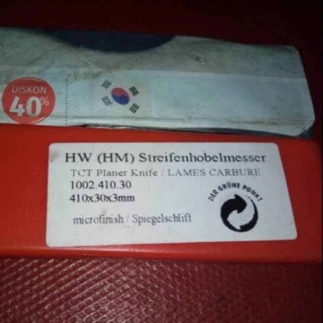 Pisau Planer TCT 410 MK  HW HM Original Streifenhobelmesser  Mata Pisau Serut TCT  410mm