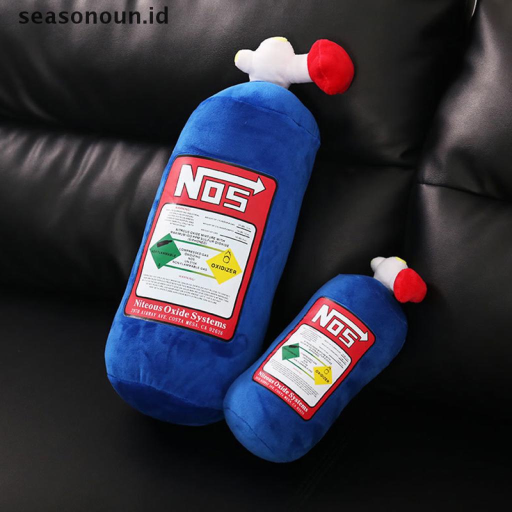 Bantal Sandaran Kepala Bentuk Botol NOS Nitrous Oxide Bahan Plush Untuk Dekorasi Mobil