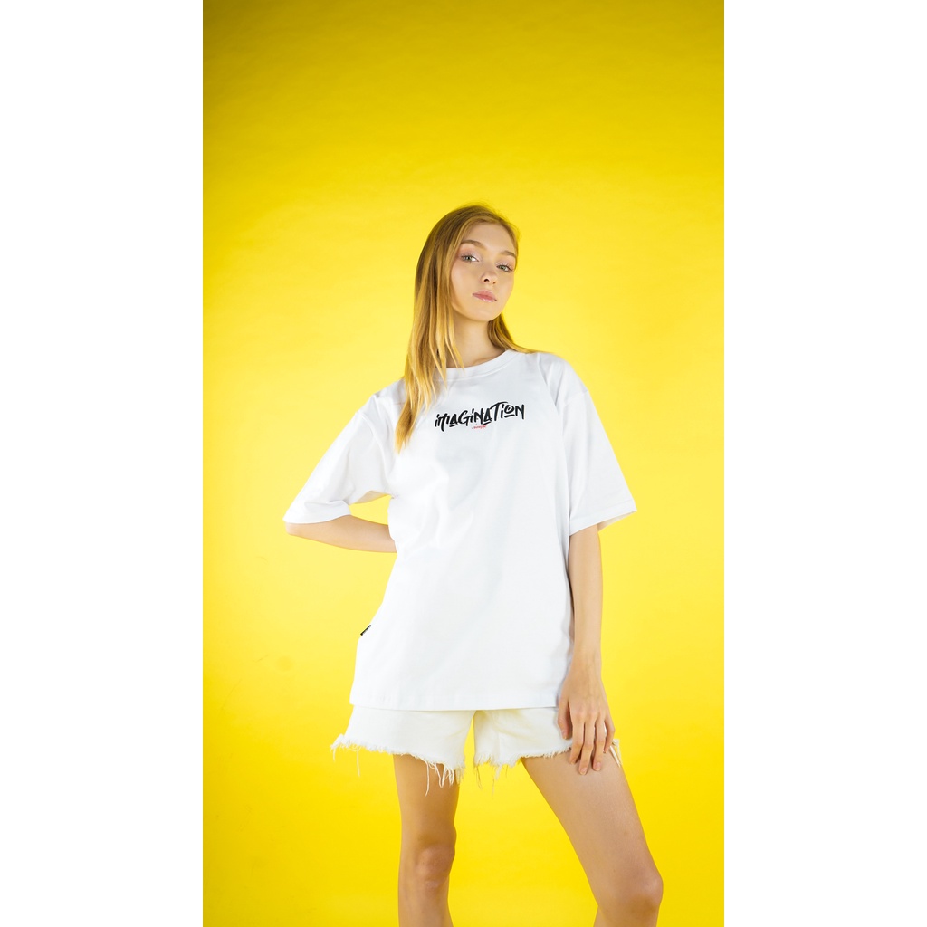 OVERLIMIT WHITE IMAGINATION 2 T-SHIRT OVERSIZE | KAOS OVERSIZE | STREETWEAR | PUTIH