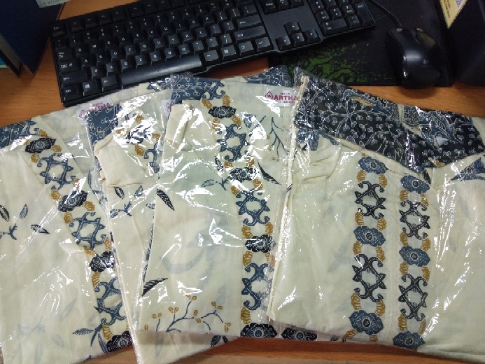 Tunik Cibulan Anggrek Putih Busana Batik Wanita Casual Formal Kantoran Kondangan Seragaman Katun