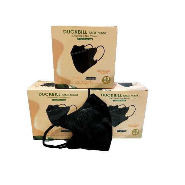 Jual Masker Duckbill Y&B Care Hitam Box Isi 50pcs | Shopee Indonesia