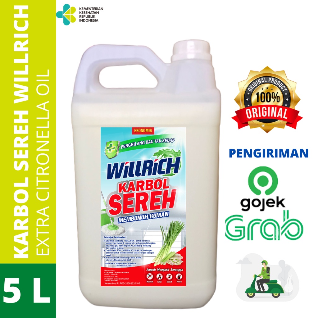 Karbol Sereh Willrich 5 Liter Berkualitas Pengiriman Instant