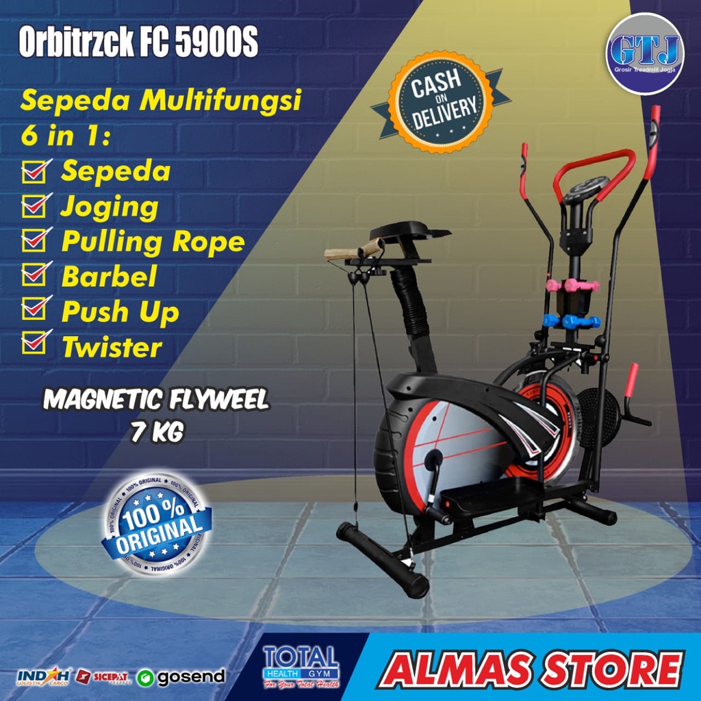 Sepeda Statis Olahraga Gym Fitness Fitnes Orbitrack Pelangsing Badan Pembakar Lemak Speda Elliptical