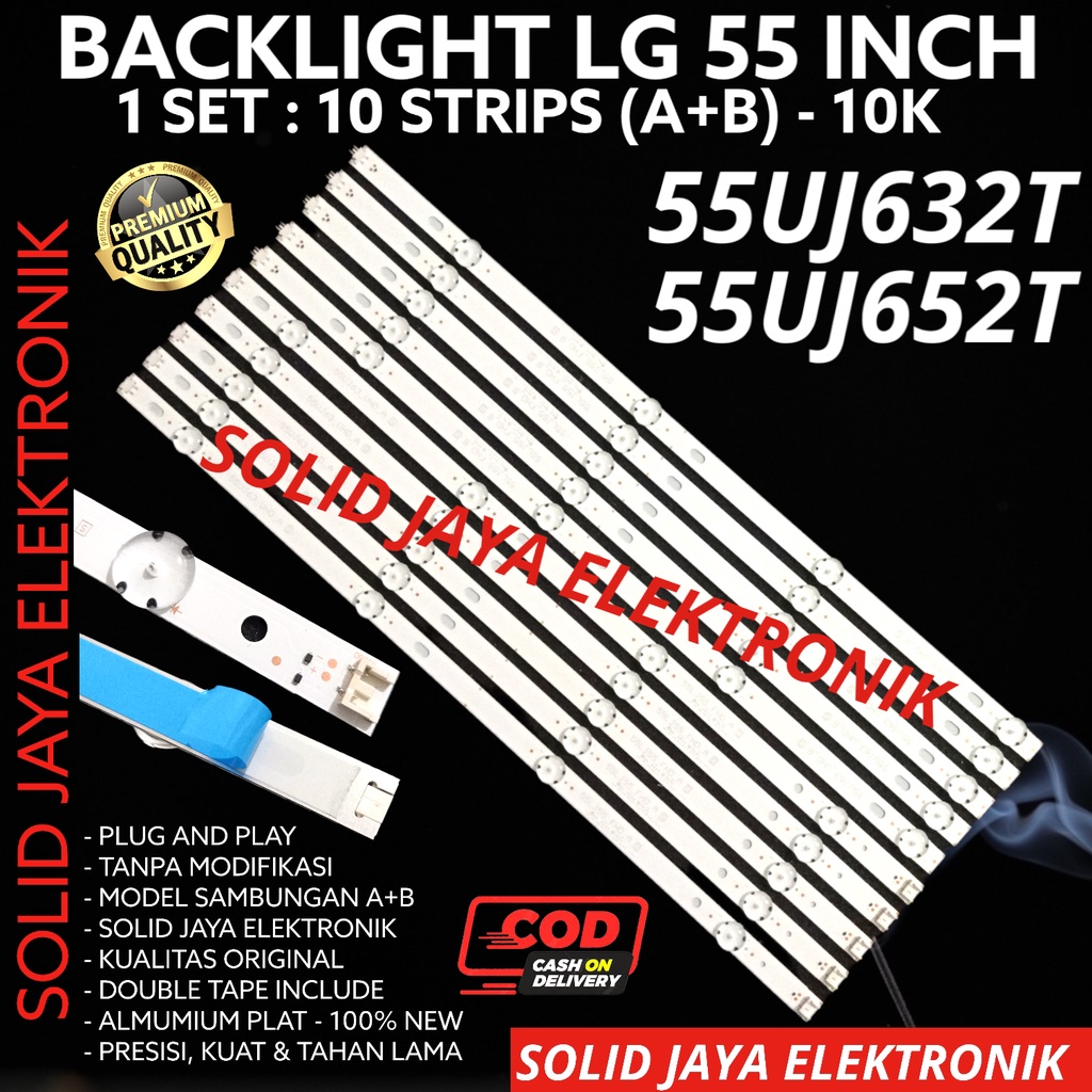 BACKLIGHT TV LED LG 55 INC 55UJ632 55UJ652 T 55UJ632T 55UJ652T 55UJ LAMPU BL LG 8K 8 KANCING K 10 STRIP BATANG 55INCH 55INC 55IN 55 INCH IN LG BACKLIGHT