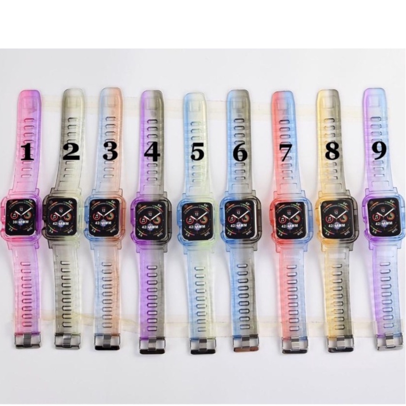 Strap Apple Watch Crystal Clear Soft Silicone Ukuran 38mm/40mm/41mm/ 42mm/44mm/49mm