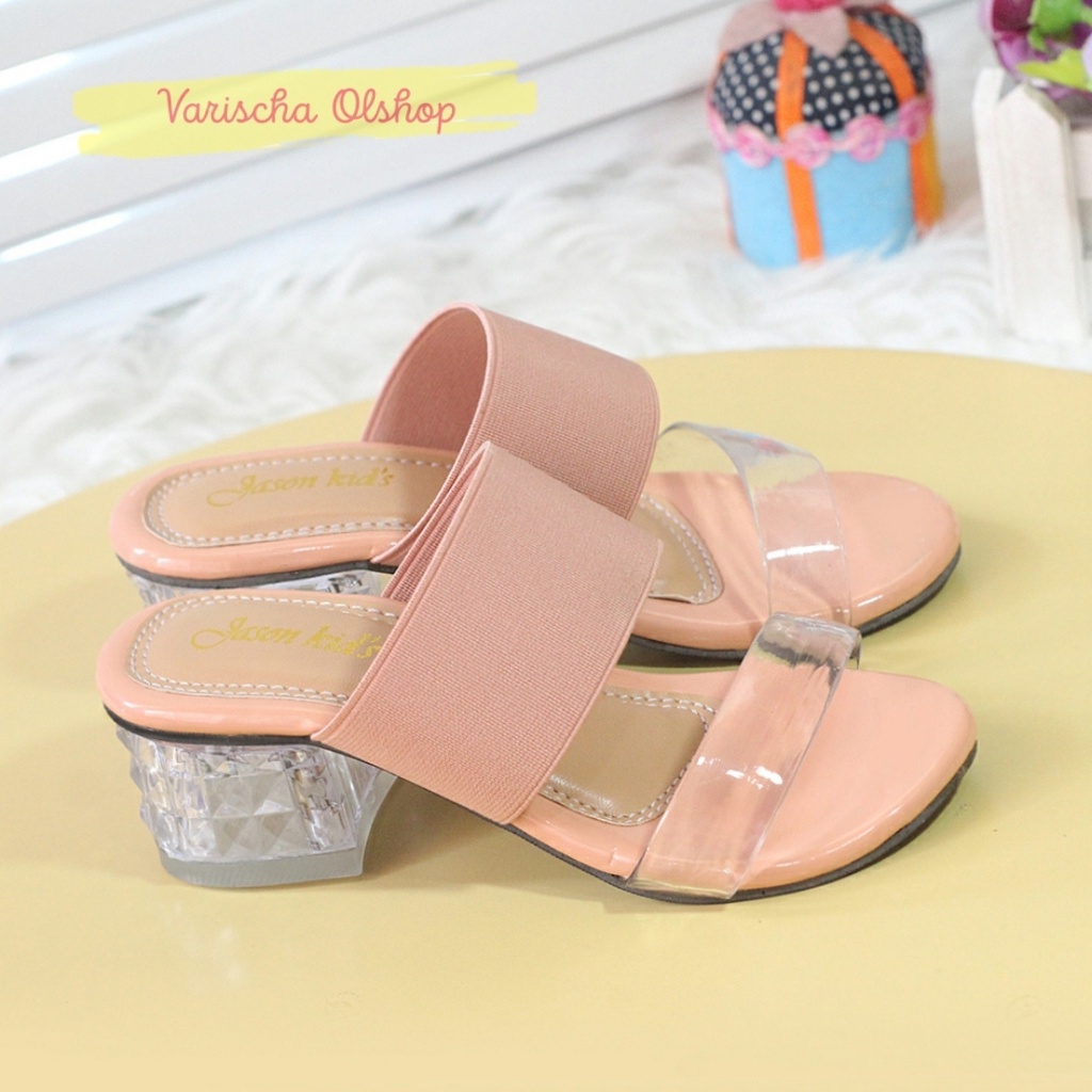 Sandal Anak Perempuan Hak Kaca 616 Zelia