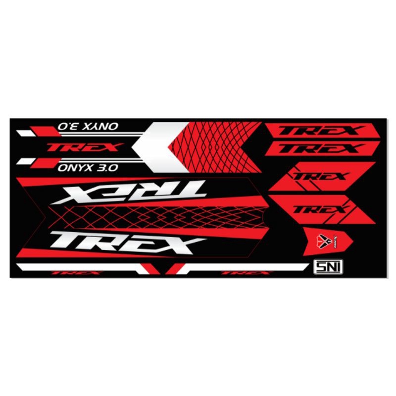 stiker sepeda bmx 20 trex glossy mengkilap
