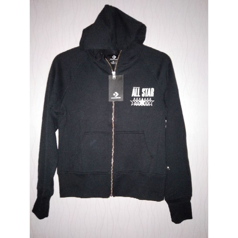 Original 100 % Jaket Sweater Women CONVERSE Hoodie Black