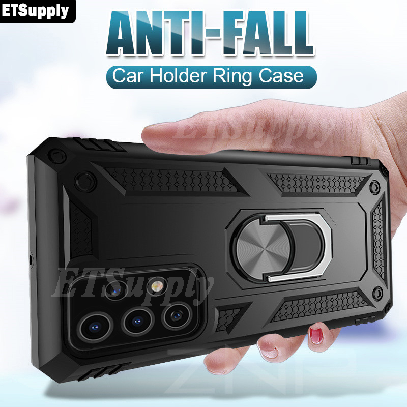 ETS Untuk Samsung A32 4G A32 5G Armor Ring Case Hard Magnetic Car Navigation Phone Cover untuk Samsu
