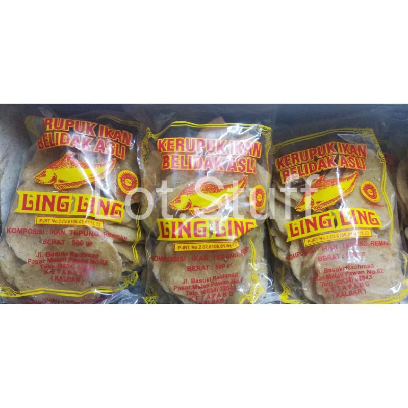 

Kerupuk/Keripik Ikan Belidak Asli Ling Ling Khas Ketapang/Kalbar 500gr