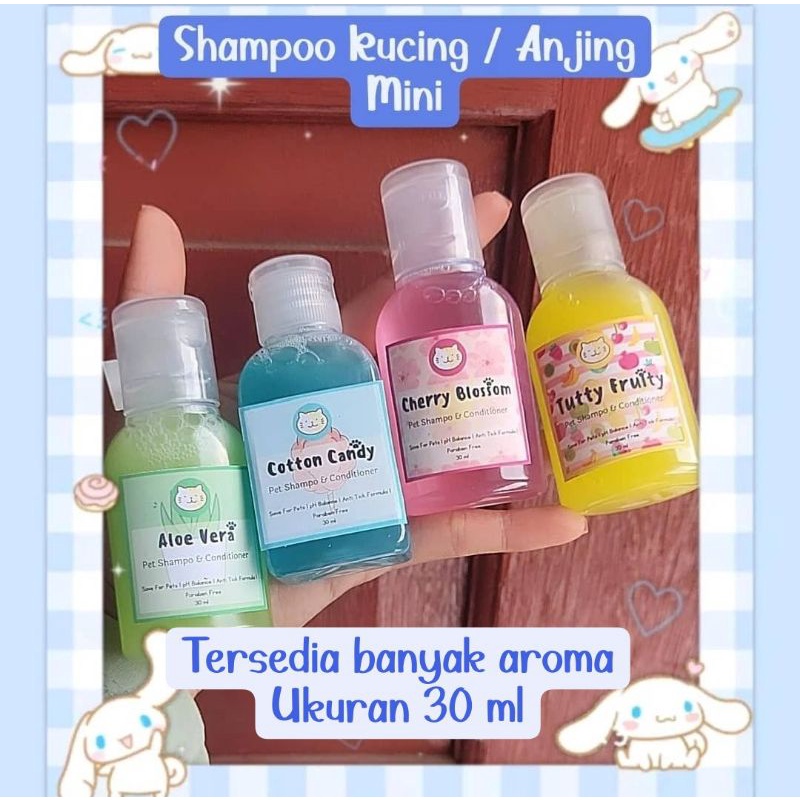 Sampo Kucing Anjing strawberry  | Cherry Blossom | Aloe Vera 30 Ml Anti Kutu