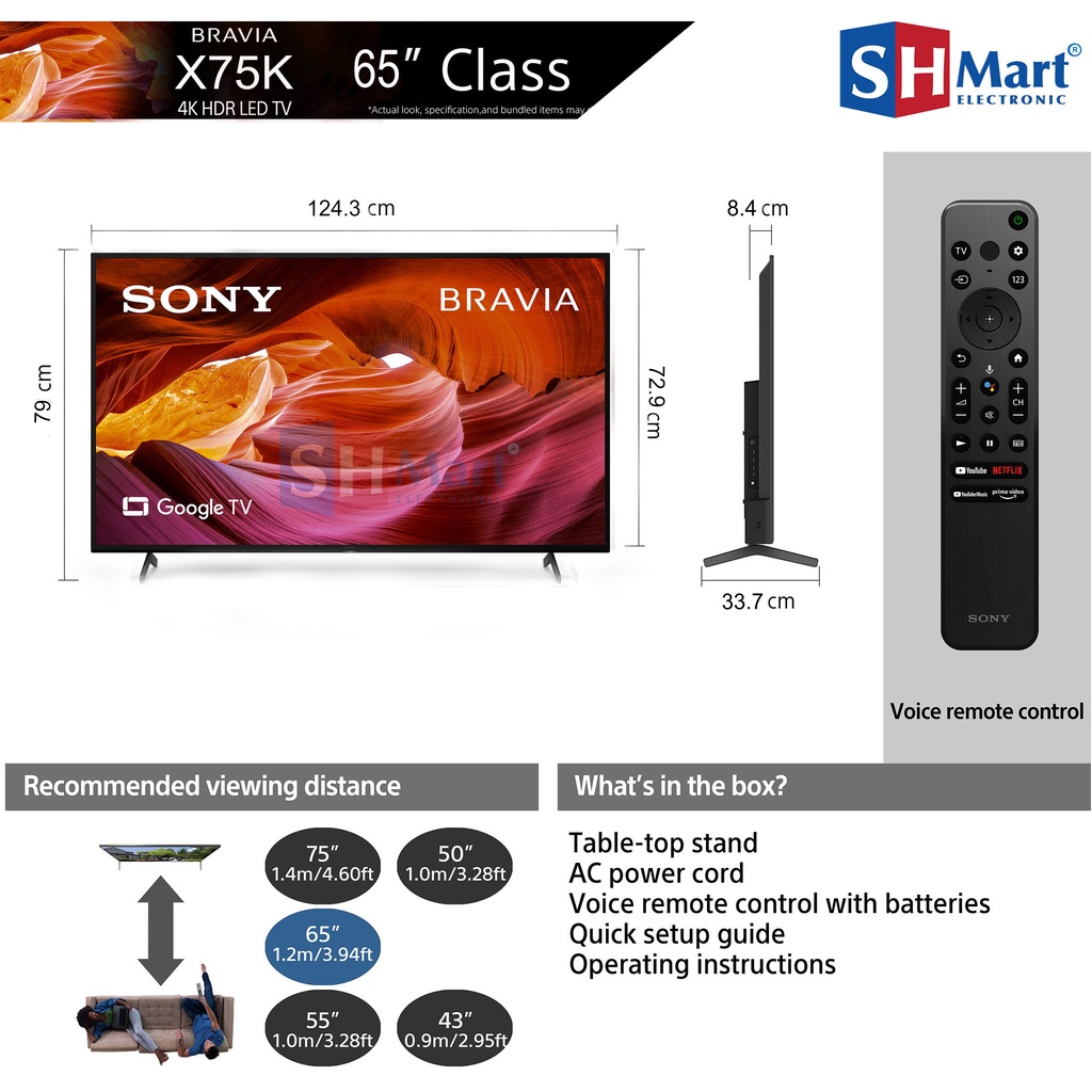 TV SONY BRAVIA 65 INCH KD65X75K 4K HDR 65X75K ANDROID TV GARANSI RESMI (MEDAN)