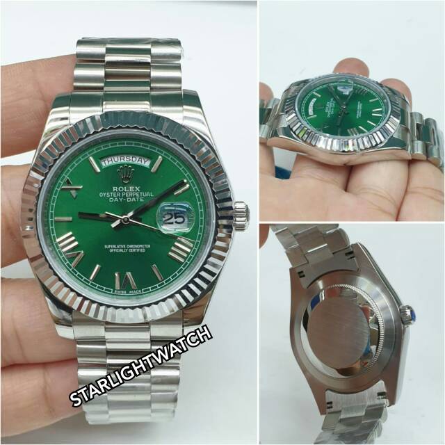 JAM TANGAN PRIA ROLEX AUTOMATIC DAY DATE MESIN SWISS
