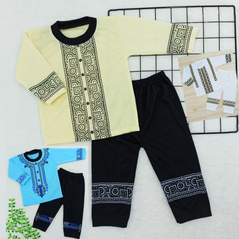 Baju Koko Bayi 0-9bulan, Pakaian Anak Laki-laki, Baju BAyi, Setelan Muslim Anak, Baju Aqiqah
