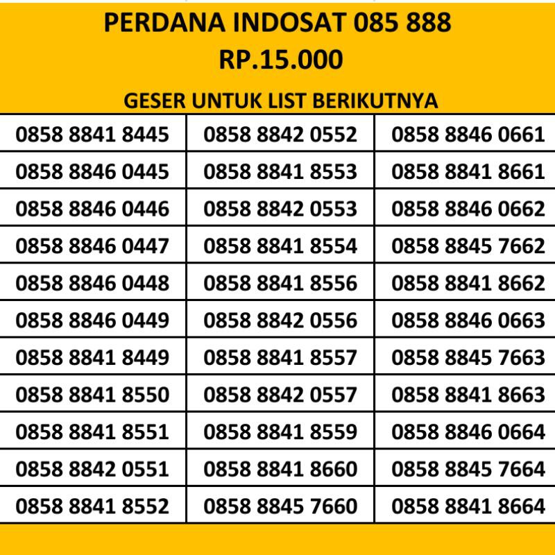 nomor cantik perdana Indosat 4G LTE jaringan nasional.