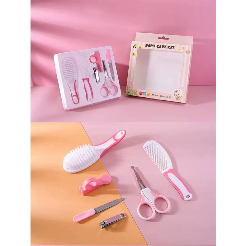 [1KG 12PCS] Kiddikiddo Baby Care kit set 6in1 / Baby Gift Set terbaik-6 IN 1 PINK