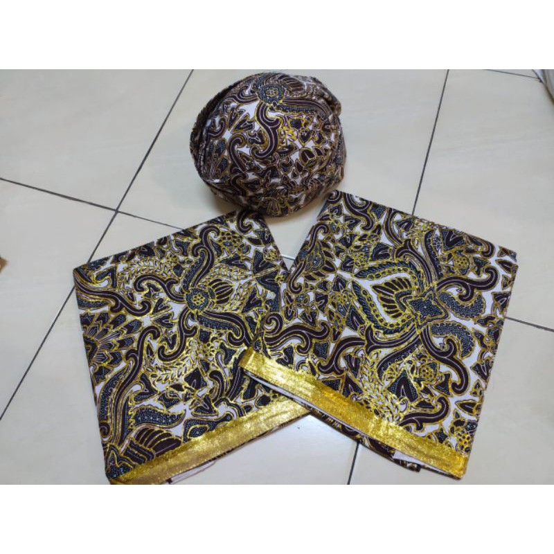 Kain couple prada pengantin + blangkon