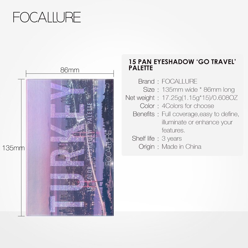 Focallure Eyeshadow Go Travel 15 Color Eyeshadow Focallure Eyeshadow Palette Focallure Eyeshadow Glitter Eyeshadow Matte Eyeshadow Shimer Fucallure Foccalure Focalure Focallur