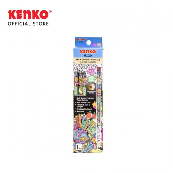 

KENKO PENCIL 2B-6120 Doodle Hexagonal / PENSIL 2B / PENSIL TULIS / PENSIL UJIAN