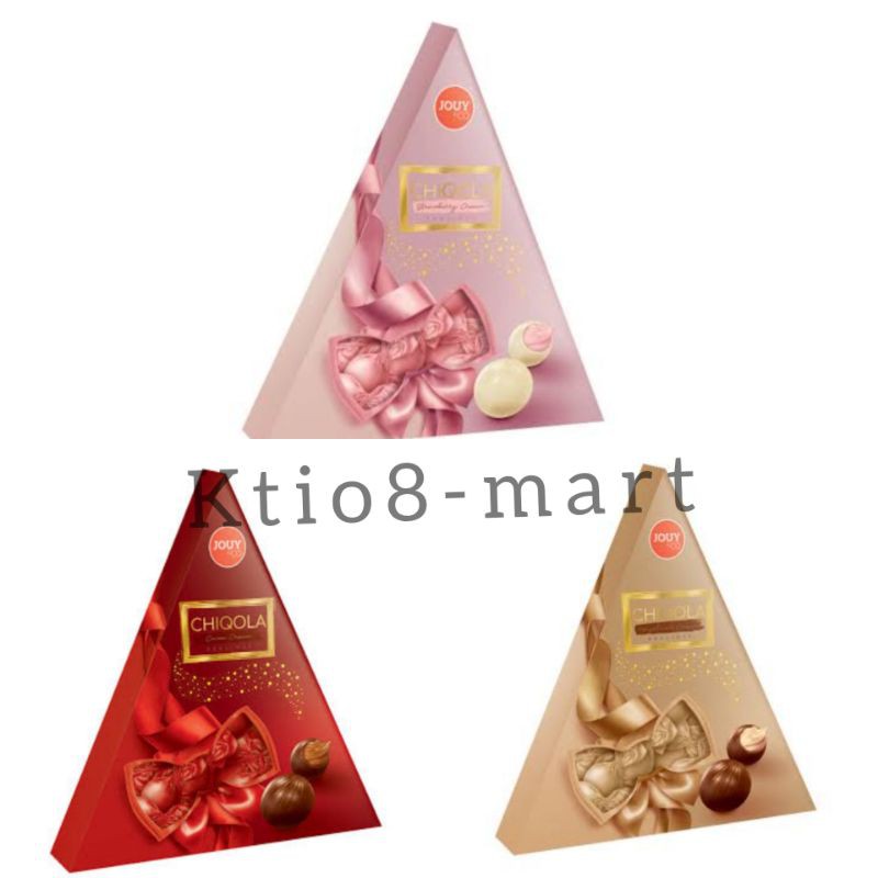 

Jouy & co Chiqola Triangle Chocolate 120gr / Jouy & co / jouy&co / Chiqola / Triangle / Chocolate / Hazelnut / Cocoa / Strawberry / Praline / cokelat / isi / Cream / krim / rasa / coklat / km