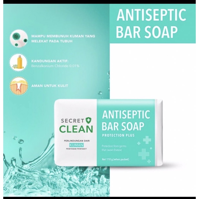 Secret Clean Antiseptic BAR SOAP 110 grm Sabun Mandi Batang