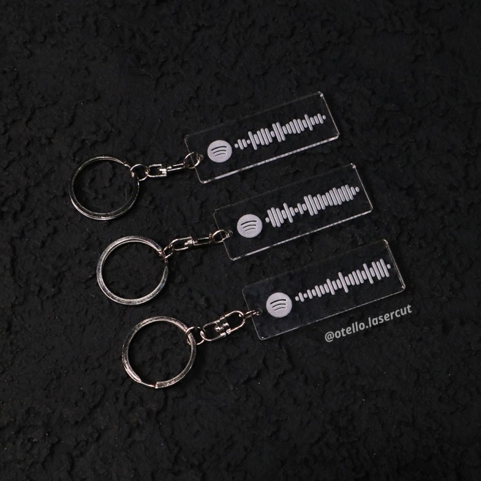 Custom Gantungan Kunci Label Spotify Barcode Akrilik Keychain Acrylic Ganci Musik Lagu