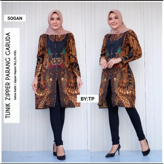 TUNIK DRESS BATIK WANITA JUMBO MOTIF BUNGA MATAHARI MODEL TERBARU & TERLARIS BATIK PREMIUM WANITA