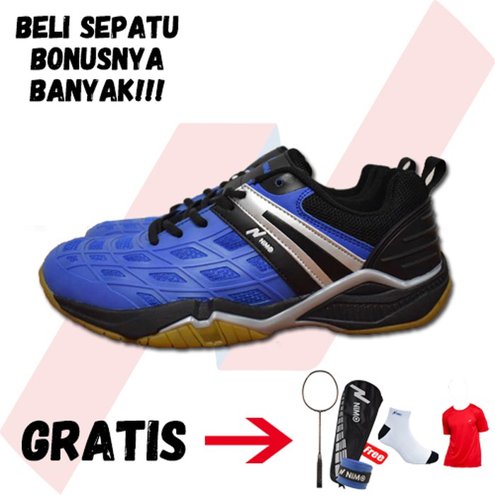 BELI SEPATU DAPAT RAKET - Sepatu Badminton NIMO CK01 Blue size 39-44 - 39