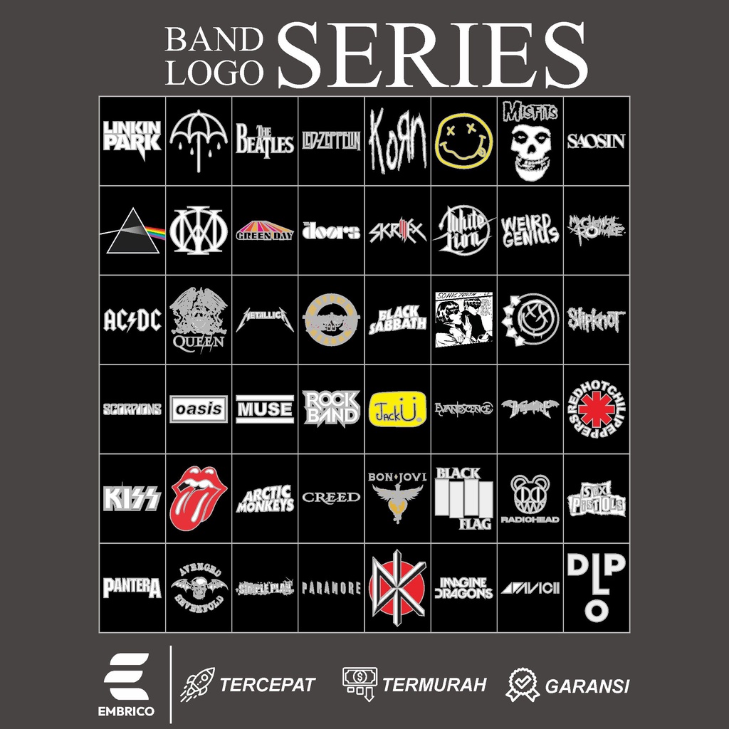 Poster Dinding Aesthetic | Poster Aesthetic | Poster Isi 48 Pcs | Poster Dinding Kamar Aesthetic Anime-Band Logo Series