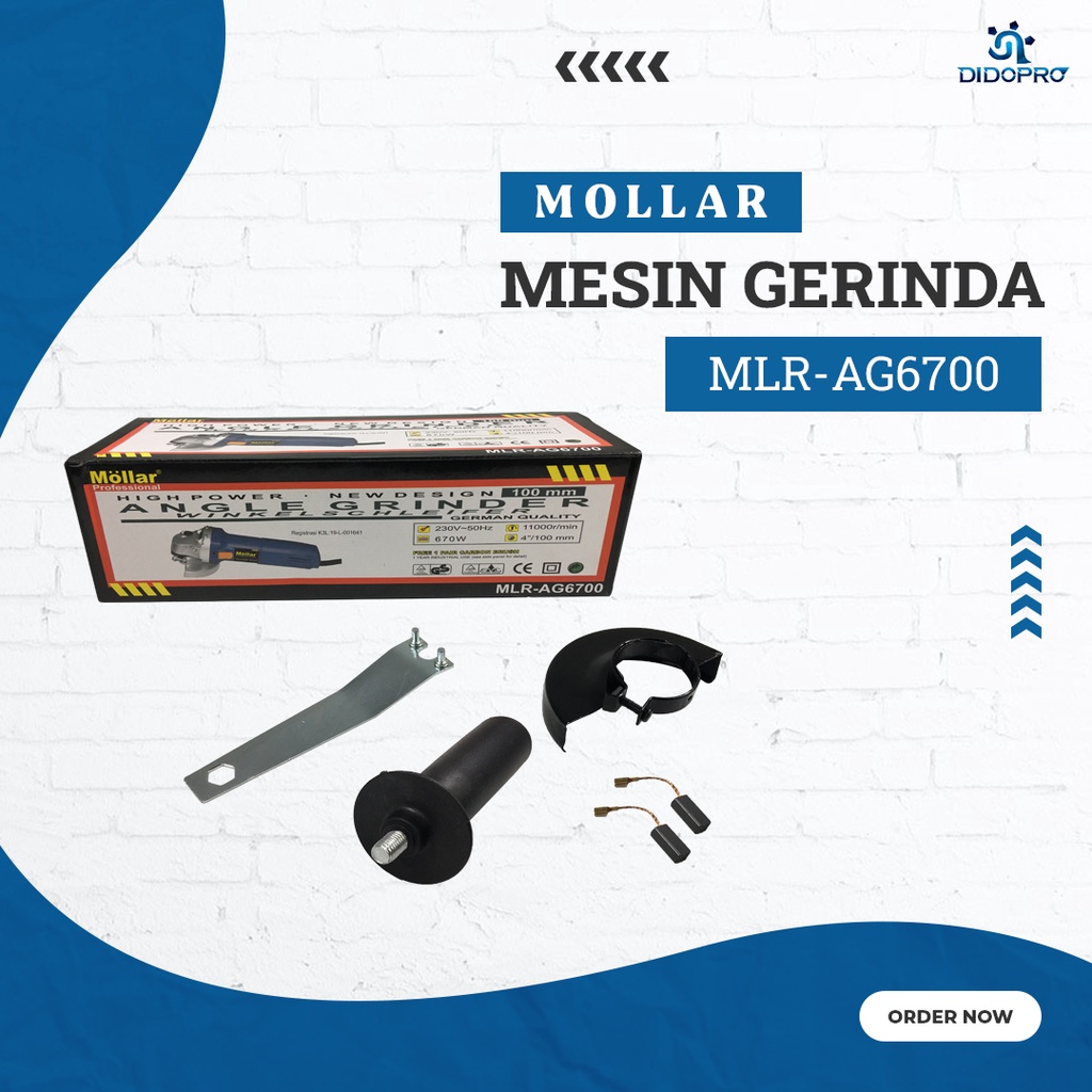 Mesin Gerinda Tangan Mollar MLR-AG6700 Angle Grinder MOLLAR 4&quot;