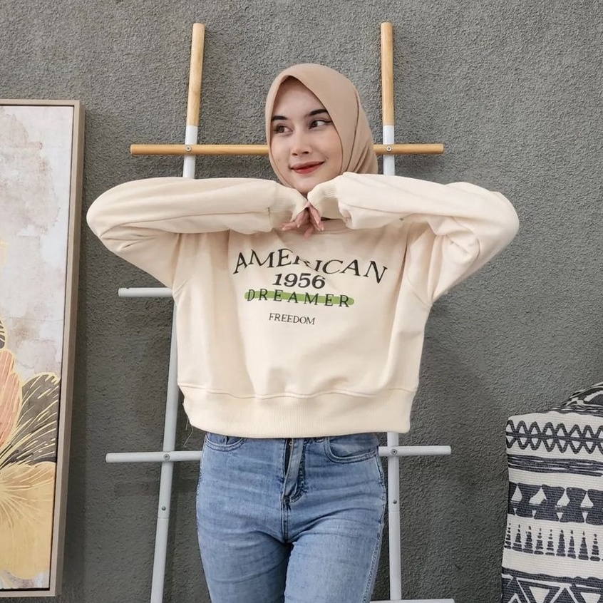 American Crop - Sweater Basic Crop Wanita