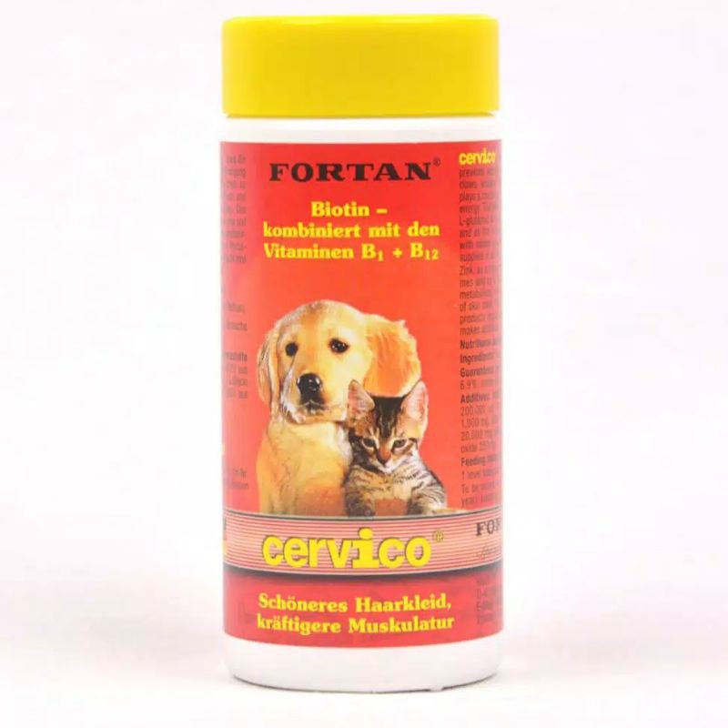 Vitamin Bulu Fortan Cervico 300gr Vitamin Bulu Dan Kulit Kucing Anjing