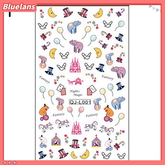Bluelans Stiker Nail Art Manicure Desain Daun Maple Bunga Butterfly