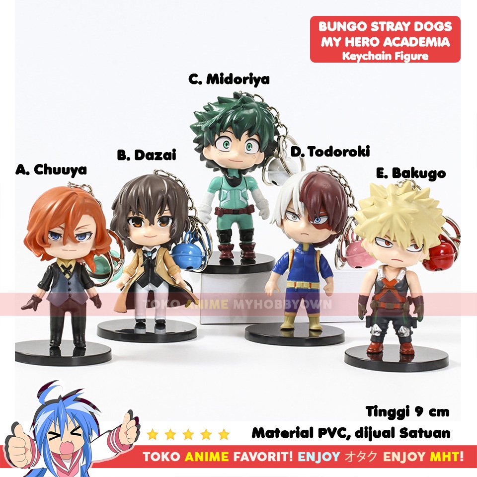 Gantungan Kunci Figure Anime My Hero Academia Bungo Stray Dogs Bell Todoroki Bakugo Midoriya Dazai Chuuya