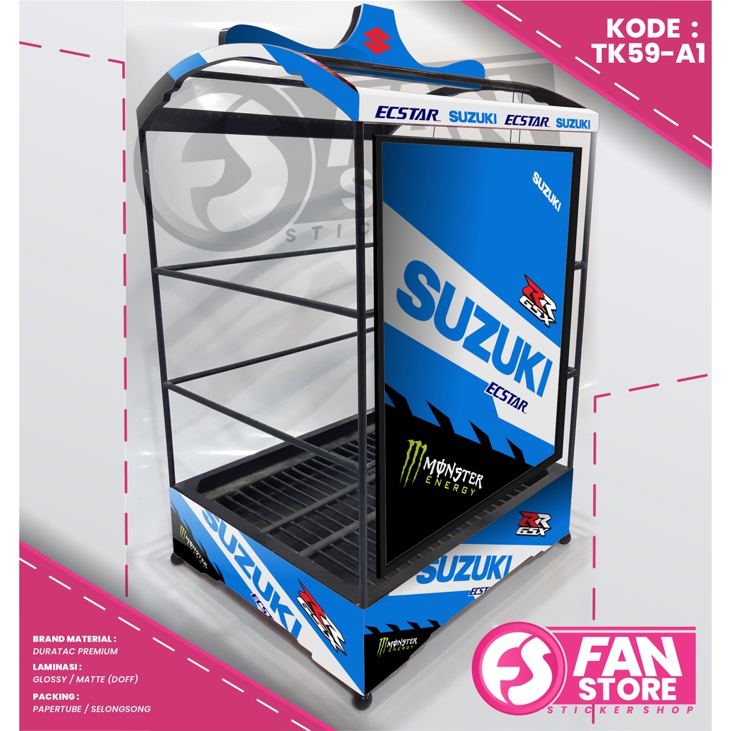 DECAL SANGKAR KOTAK - STIKER SANGKAR KOTAK BIRU - DECAL KANDANG BURUNG EBOD JAYA/ORIQ/BNR