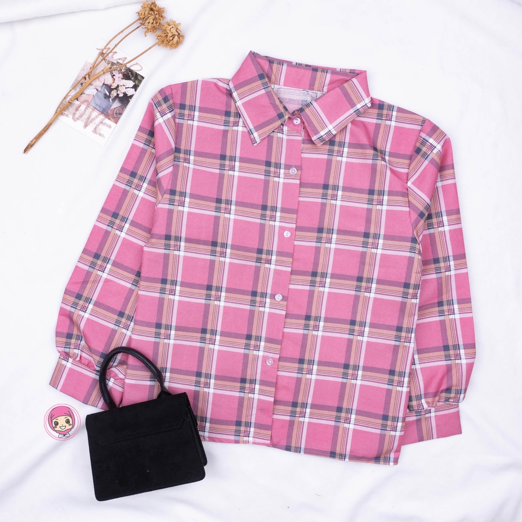 OVERSIZE KEMEJA OSLIN | Kemeja Oversize Wanita - Kemeja Korea - Kemeja Wanita Murah-KTK PINK NEA