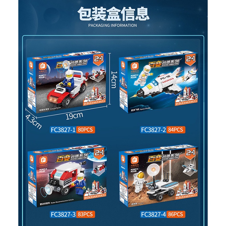 8 in 1 Mainan Lego Bricks Astronot Roket Balok Susun Edukasi Anak DIY