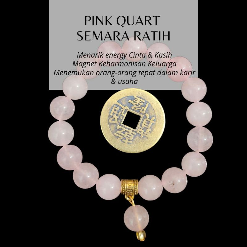 Gelang giok pink quartz semara ratih free kura" keberuntungan