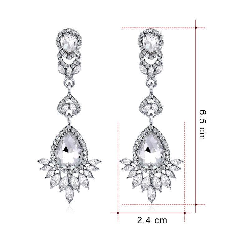 Fancyqube Anting Kristal Berlian Imitasi Model Panjang Gaya Korea Untuk Wanita