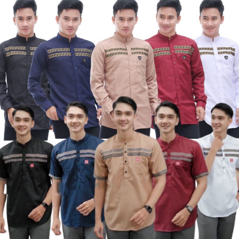 Baju Koko Kurta Dewasa Lengan Panjang Material Catton Adem Serap Keringat