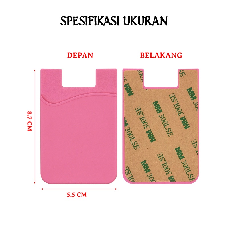 [HKL] CARD HOLDER TEMPAT KARTU ATM DI HP SARUNG HP DOMPET HP STICKY CARD / TEMPAT KARTU HP