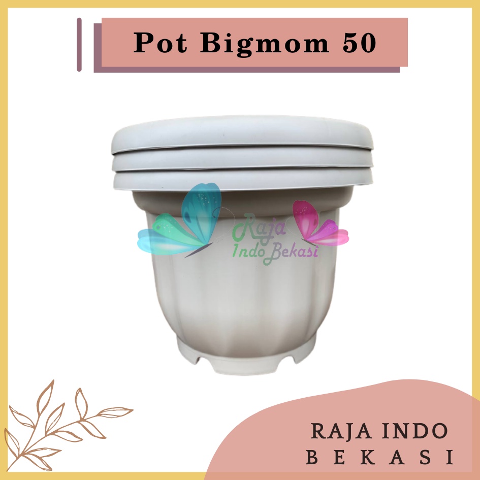 ONLY SAMEDAY AND INSTAN Pot BIGMOM 50 Putih Hitam Merah Bata Merah Coklat Terracota Terracotta  - Pot Besar Jumbo 50cm Pot Besar Plastik Bahan Tebal - Pot Besar Jumbo 100cm 50cm 40cm Putih Tinggi Hitam