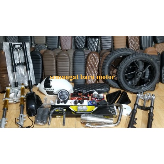 sepaket japstyle dan scrambler new dan old vixion putih