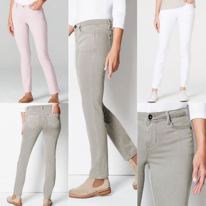 J jill Khaki &amp; White skinny slim pants